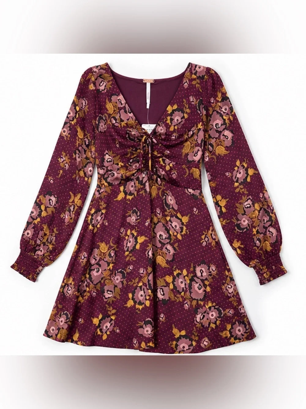Free People Morning Light Floral Mini Dress Purple Size 4 NWT